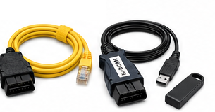 Full Set: ENET + K-DCAN Kabel für alle BMW – inkl. Treiber-USB