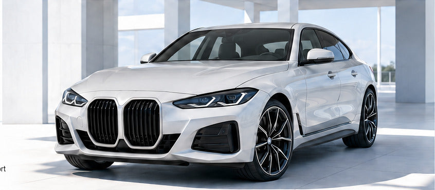 Helle Premium-Limousine in einem modernen Showroom